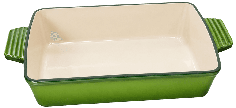 Dual Green Baking Tray — Dual Green — White Enamel
