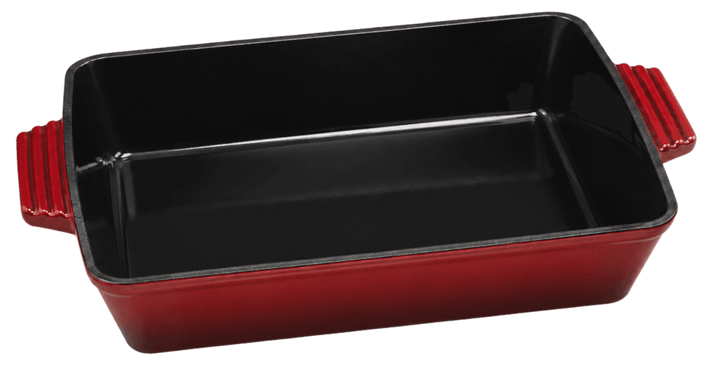 Dual Red Baking Tray — Dual Red — Black Enamel