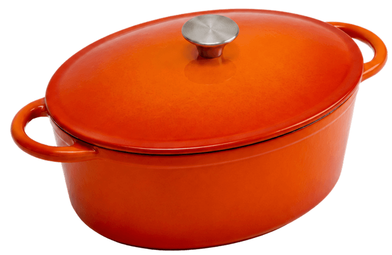 Dual Orange Oval Casserole — Dual Orange — Flat Lid