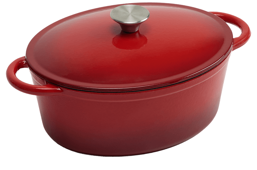Dual Red Oval Casserole — Dual Red — Flat Lid